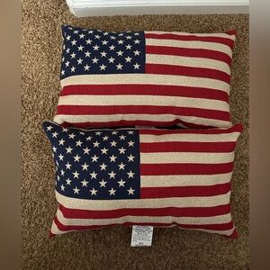 Set of 2 - American Flag Rectangular Stars & Stripes pillows